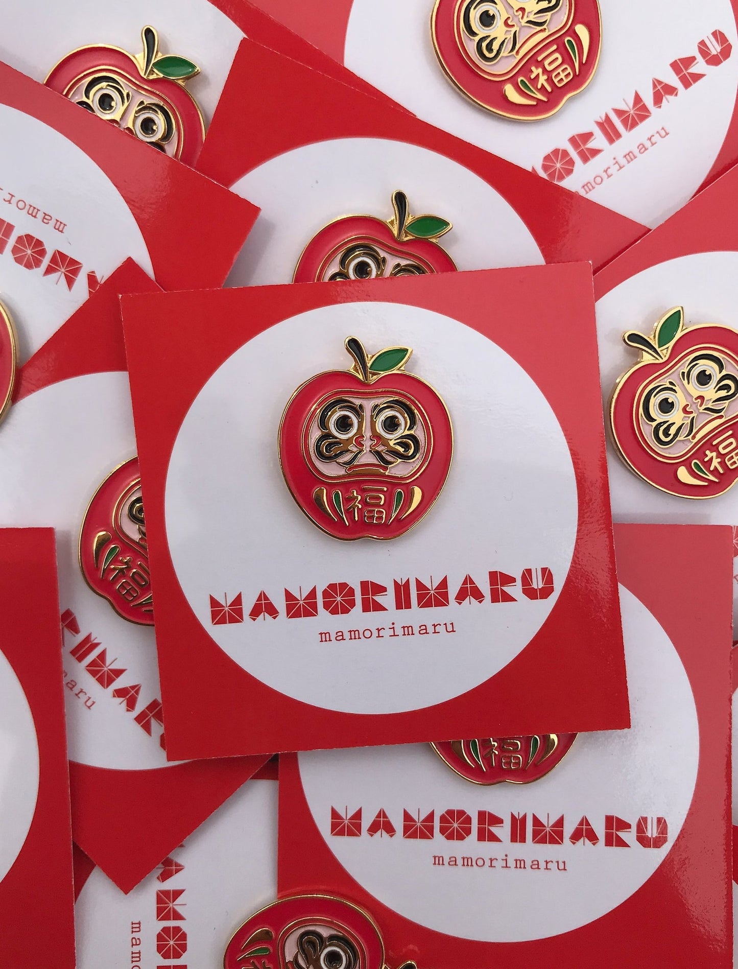 ✼ Apple Daruma Enamel Pin ✼
