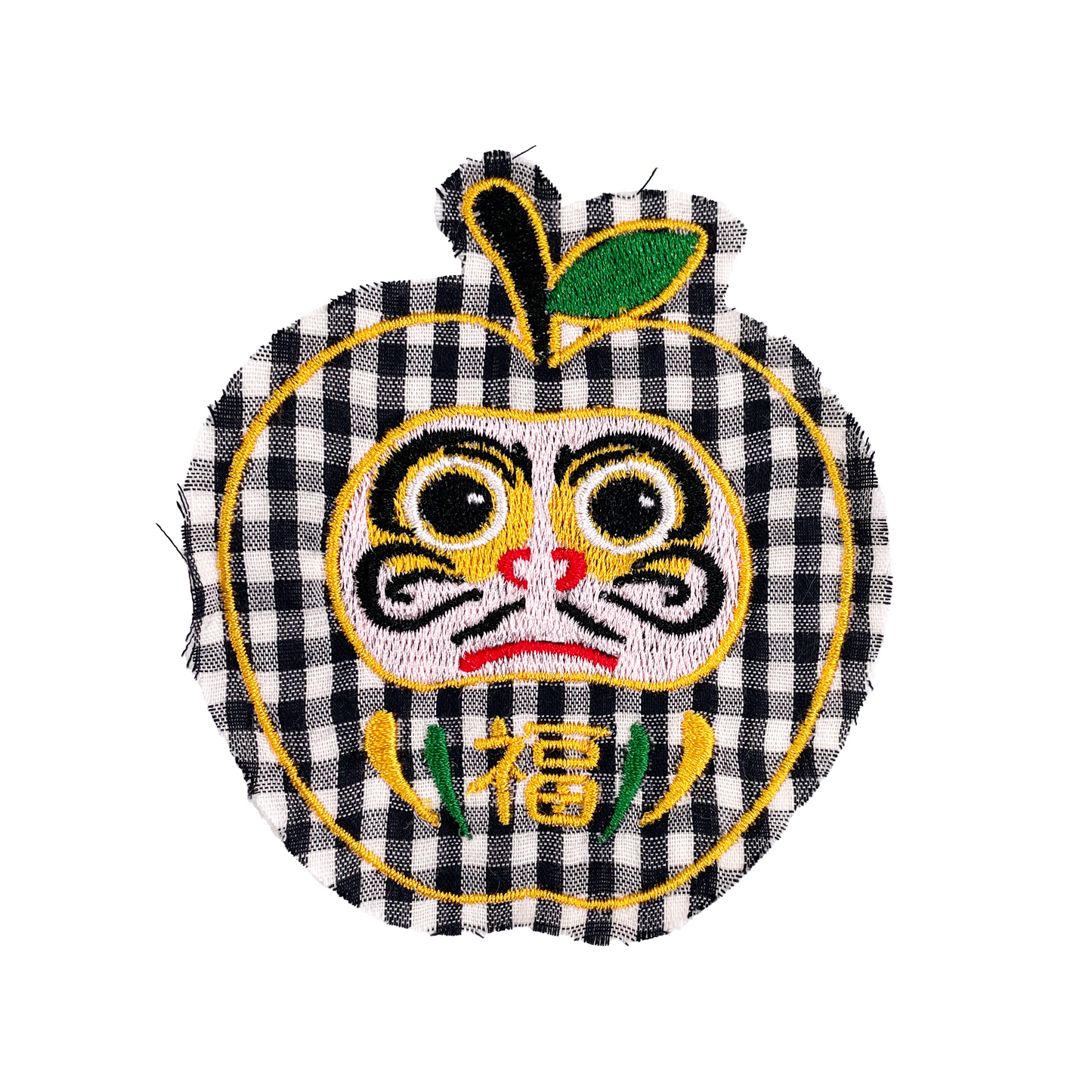 ♡ Apple Daruma Gingham Check Patch ♡
