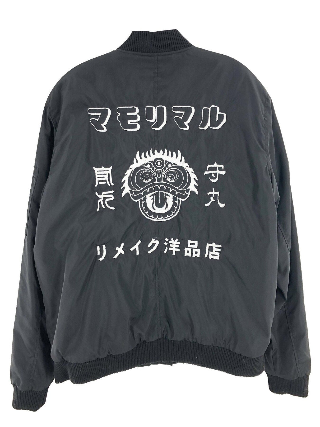 Metallic Embroidery Dragon Mask Bomber Jacket