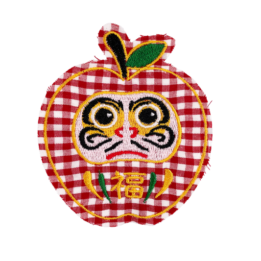 ♡ Apple Daruma Gingham Check Patch ♡