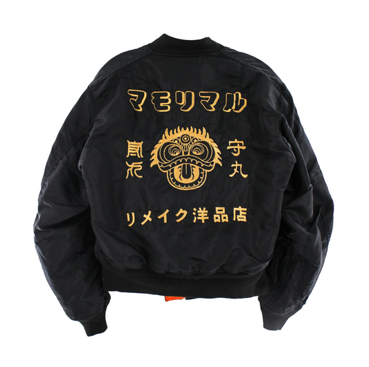 ✰ Metallic  Embroidery Dragon Mask Bomber Jacket ✰
